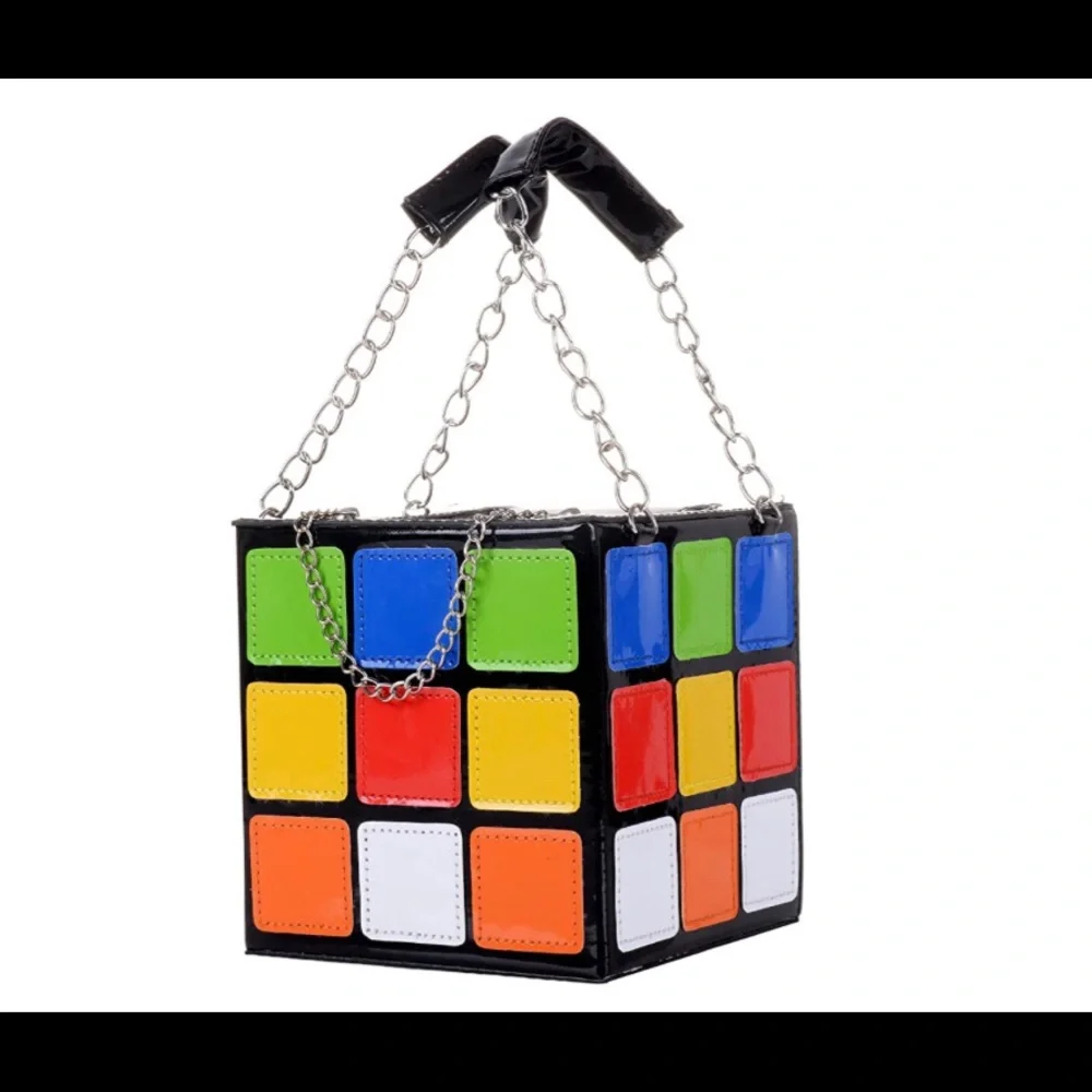 CLERANCE SALE! Rubix cube purse bag 90’s retro game gamer cube - Picture 4 of 10